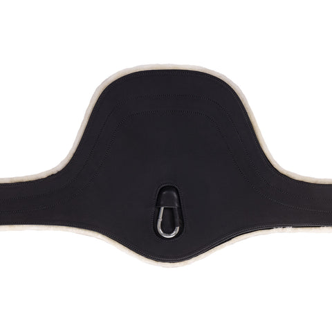 QHP Leather Stud Girth with removable faux fur