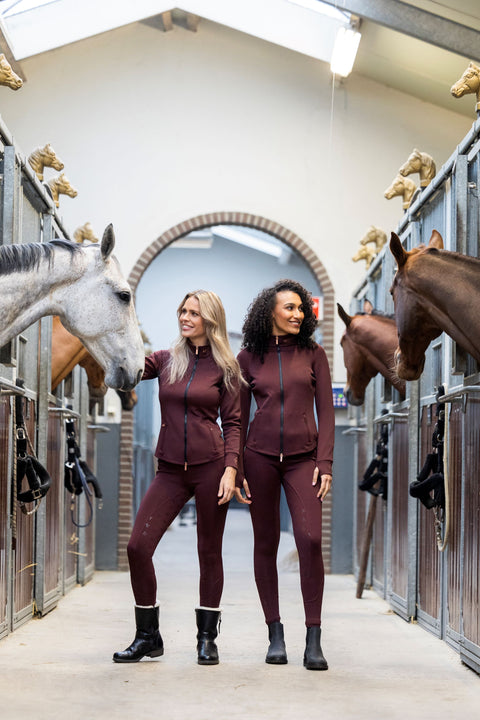 Mrs. Ros Softshell Silhoette Riding Breeches - Red Blush