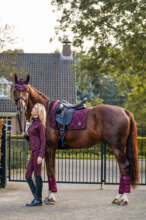 Mrs. Ros Charmer Dressage Saddle Pad - Red Blush Collection