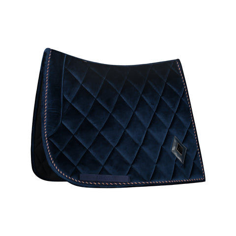 Mrs. Ros Velvet Iconic Dressage Saddle Pad - Deep Sea Collection