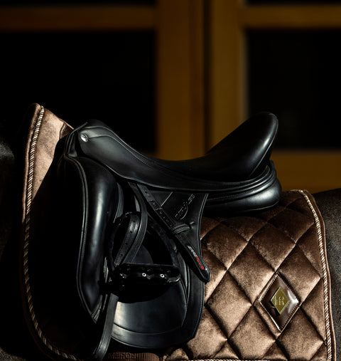 Mrs. Ros Velvet Iconic Dressage Saddle Pad & Matching Ear Bonnet - Limited Edition