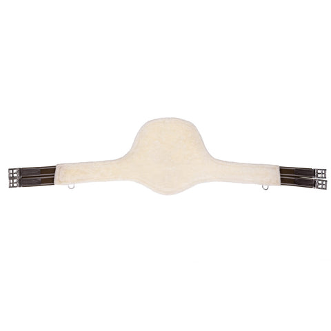 QHP Leather Stud Girth with removable faux fur