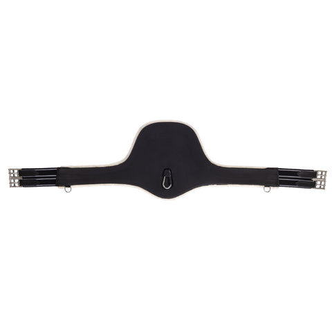 QHP Leather Stud Girth with removable faux fur