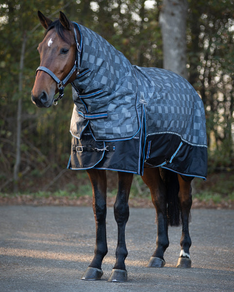 QHP 150g Fill Turnout Rug with Detachable Neck