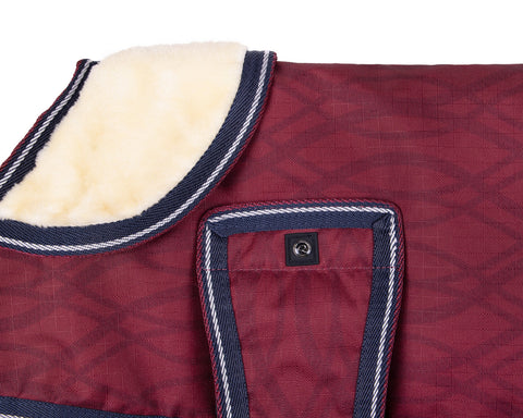 QHP Dog Turnout Rug - Cherry & Cloudburst Collection